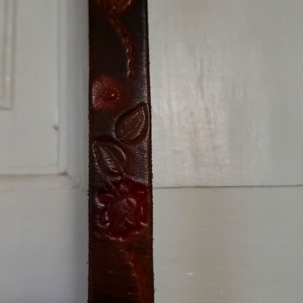 Vintage Leather Embossed Belt